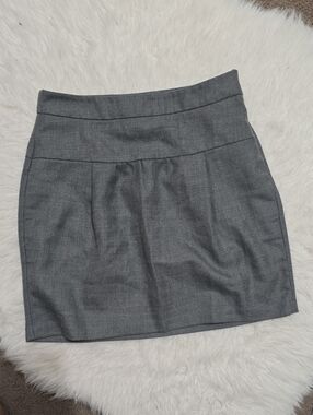 LOFT Gray Mini Pencil Skirt